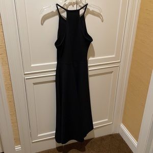 Poly, spandex, athletic cut black dress